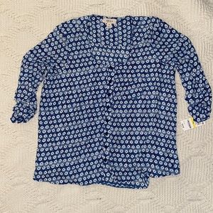 Blue Patterned Blouse